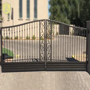 luxury antique wrought iron fancy main gate design driveway gate design boundary wall gate for sale