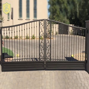 Porte de villa en fonte forgé, design, revêtement en poudre, décoration d'entrée extérieure, jouet - Product Image 2