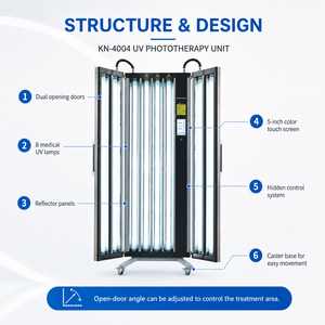 Máquina de Fototerapia UV Móvil KN-4004 con Lámparas <span class=keywords><strong>Philips</strong></span> y Protección de Seguridad para Hospitales y Clínicas - Product Image 4