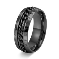 Bague anti-stress rotative à chaîne en acier inoxydable, bague runique pour homme, bague viking nordique