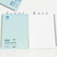 Carnet A4 de haute qualité à spirale métallique, couverture en carton blanc, pages personnalisables, double spirale, cahier d'exercices scolaire, fourniture d'usine