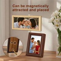 Mini cadre photo en bois, aimant magnétique pour réfrigérateur, autocollant photo, décoration créative pour la maison