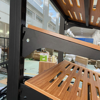 Étagère de présentation commerciale pour boulangerie, en bois et acier, pour pain et pâtisseries, gondole inclinée pour supermarché