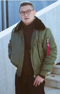 B15 High Quality Vintage Winter Thick <strong>Padded</strong> Nylon Faux Fur <strong>Waterproof</strong> Windproof Bomber <strong>Jacket</strong> Men - Product Image 4