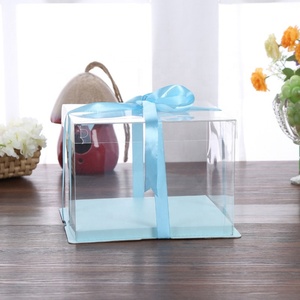 Custom Made Transparent Cake Box Clear Plastic <b>Packing</b> Single Layer Cake Pops Mini PET Paper UV Embossing Matt Lamination - Product Image 2