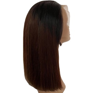Parrucca anteriore in pizzo Bob 8 10 12 14 pollici allineata cuticola dal brasile - Product Image 1