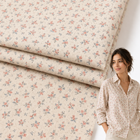 Tela de Algodón y Lino para Camisas, Estampado Digital, Ligera, Transpirable, Lisa, para Blusas y Camisas de Playa, Proveedor Mayorista