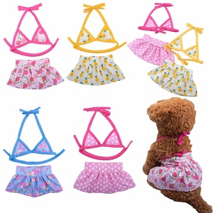 Costume da bagno divertente estivo per cani e gatti con motivi a pesca e ananas per Teddy Beach Doll - Product Image 1
