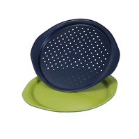 Moule à gâteau rond antiadhésif de qualité alimentaire, outil de cuisson personnalisé 0.6mm, moule à pizza avec trous, plateau de four à pain, moule à pain rond