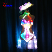Robe de danse orientale lumineuse, soutien-gorge sexy, culotte, costume de salle de bal, femmes sexy, T/T Carton 1 pièce, blanc, adultes