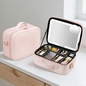 Sac de toilette OBOX avec miroir HD 3 couleurs pour les artistes des ongles, organiseur de rangement pratique pour les visites de clients - Product Image 3