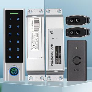 Kit de serrure de porte intelligente avec lecteur d'empreintes digitales biométrique, clavier RFID sans fil, étanche IP65 pour extérieur, système de contrôle d'accès - Product Image 1