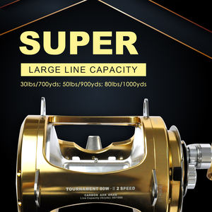 Big Game Tonijn Reel Saltwater <span class=keywords><strong>2</strong></span> Snelheid <span class=keywords><strong>Drag</strong></span> Power 45Kg 80W Diepzee Boot Vissen Trolling Reel - Product Image 3