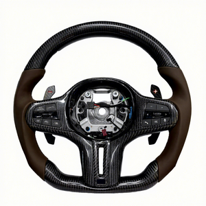 Pour <span class=keywords><strong>BMW</strong></span> G20 G30 G21 G22 G23 F10 F30 Série 3 <span class=keywords><strong>320i</strong></span> 325i 330i 2019 2020 2023 Personnalisation du volant en cuir et fibre de carbone - Product Image 1