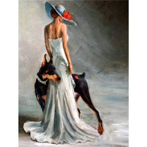 Big Dog Rose Prom Party donna pittura diamante fai da te 5D trapano completo Fashion Wall Art Home Decor ricamo <span class=keywords><strong>a</strong></span> mano Kit <span class=keywords><strong>punto</strong></span> <span class=keywords><strong>croce</strong></span> - Product Image 1