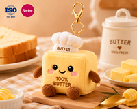 Porte-clés Peluche Beurre OEM/ODM Nouveau Design Tendance, Jouet en Peluche Mignon pour Enfants, Peluche Super Douce Personnalisable