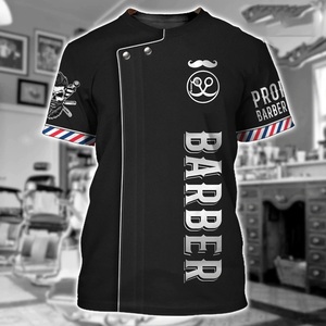 T-shirt imprimé en 3D pour hommes de salon, chemise de <span class=keywords><strong>coiffeur</strong></span>, blouse uniforme pour hommes - Product Image 1