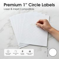 Etiqueta Circular de Vinilo Impermeable Imprimible de 1 Pulgada, Etiqueta Mate para Impresora Láser, Etiqueta para Frascos, Sobres, Códigos de Barras, Decoración de Bodas, Etiqueta para Impresora de Inyección de Tinta