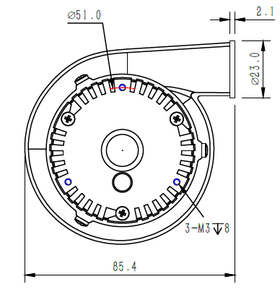 50,000 סל "ד יעילות גבוהה ללא מברשות 47m 3/h אוויר <span class=keywords><strong>dc</strong></span> מפוח עבור מכשיר רפואי עם נהג - Product Image 4