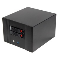 Boîtier de serveur NAS à échange à chaud 2 baies de qualité supérieure, alimentation FLEX, Mini ITX, boîtier NAS