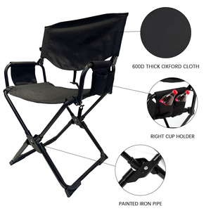 Silla de <span class=keywords><strong>Director</strong></span> Plegable Moderna con Marco de Acero Ligero y Cómodo para Uso en Exteriores, Picnic y Playa - Product Image 5