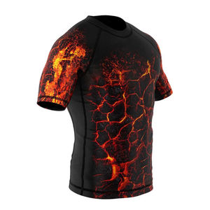 Rashguard MMA 100% coton, Jiu Jitsu, couleur personnalisée, manches longues, séchage rapide, respirant, col rond, pour hommes, toutes saisons - Product Image 5