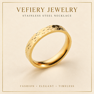 Wholesale Textured Gold Pattern <b>Stainless</b> <b>Steel</b> Fashion <b>Ring</b> <b>for</b> <b>Women</b> and Men - Product Image 1