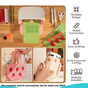 Máy cắt Vinyl thông minh likcut glee S501 máy cắt thủ công tự làm cầm tay để dán, đề can & cardstock màu hồng - Product Image 4