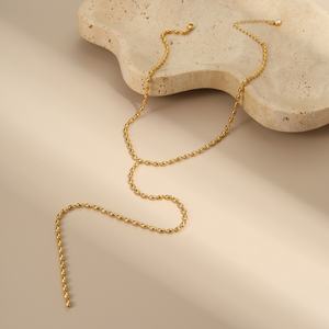 สร้อยคอสแตนเลสกันน้ำสองชั้นรูปตัว Y พร้อมจี้รูปหัวใจสำหรับผู้หญิงสไตล์แฟชั่น - Product Image 5