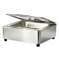 Plat à réchaud en acier inoxydable 304 poli miroir, chauffe-plats de luxe commercial haut de gamme pour buffet, équipement de restauration professionnelle