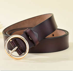 Cintura in vera pelle da donna personalizzata di alta qualità con anello in metallo di moda spedizione rapida in lega per decorazione con fibbia - Product Image 4