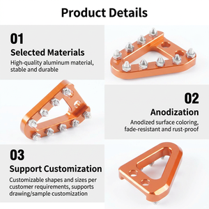 Pédale de frein de moto anodisée durable, fabriquée directement en usine, compatible avec Husqvarna <span class=keywords><strong>KTM</strong></span>, pièces modifiées pour la course tout-terrain - Product Image 2