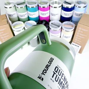 Vaso Térmico de <span class=keywords><strong>Acero</strong></span> Inoxidable de 40oz sin BPA con Asa, Tapa de 3 Posiciones y Portavasos para Viaje, Compatible con Stanley - Venta al por Mayor - Product Image 5