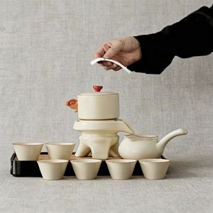 <span class=keywords><strong>Service</strong></span> à thé <span class=keywords><strong>complet</strong></span> en céramique de <span class=keywords><strong>porcelaine</strong></span> de qualité supérieure Moulin à pierre automatique chinois Gongfu - Product Image 1
