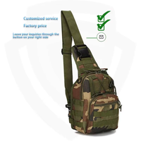 Sac de Poitrine Tactique Double Sécurité en Polyester Oxford Vert, Sac à Bandoulière Molle, Sac à Dos d'Assaut Étanche avec Fermeture Éclair