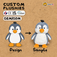 Vente Flash : Peluche Pingouin Personnalisée OEM, Jouet Animal Adorable, Mascotte d'Entreprise Personnalisée avec Logo Brodé, Haute Qualité, Certifications CE et CPC