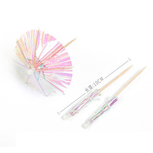 Umbrella Toothpicks 10Cm Paper Decorative Cake Plugin Table Decoration Props - Product Image 2