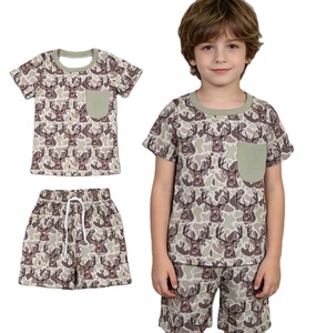 Conjunto de Ropa de Verano para Bebé Niño, Camiseta y Pantalones Cortos con Estampado de Camuflaje de Alce, Estilo Casual, Marca RTS Boutique - Product Image 1