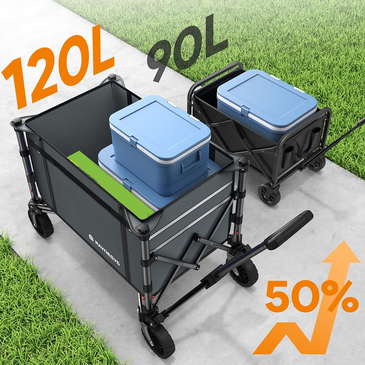 Collapsible Wagon 3-in-1 Convertible Folding Wagon Cart With Bench