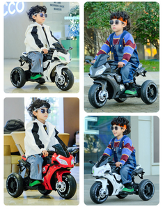 Nouvelle moto jouet élégante pour enfants ; dotée d'une conduite sécurisée, de lumières stylées avec Bluetooth, et de fonctions éducatives précoce via USB. - Product Image 5