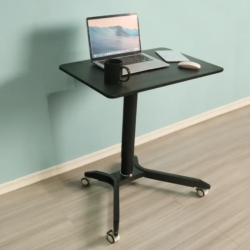 Portátil podio do escritório em casa e sala de aula, rolando o laptop com castelhos de travamento, altura ajustável, mesa de espera móvel