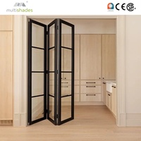 Porte pliante en aluminium à rupture de pont thermique, double vitrage, verre trempé, cadre fin, gain de place, certifiée NFRC Energy Star, pour buanderie
