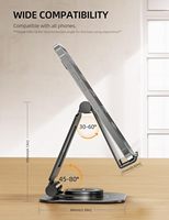 Soporte Plegable de Silicona para Teléfono Celular, Ajustable 360 Grados, Compatible con Todos los Modelos, Negro/Plateado