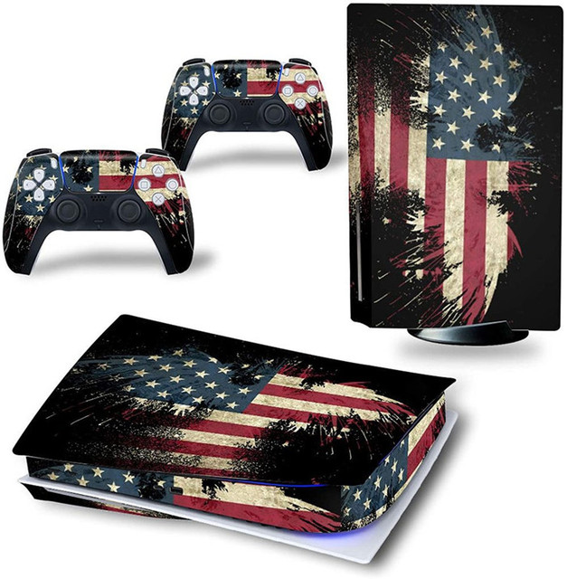 Custom Design DIY Eco-friendly Vinyl Film Art Decor Skins Wrap Video Game 4 5 X Console Handle Set Accessories Stickers PS5 Tear