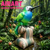Statue d'oiseau gonflable sur mesure en forme d'oiseau, ballon gonflable colibri, oiseau volant gonflable de la forêt tropicale