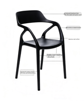 Chaise de salle à manger ergonomique en plastique PP durable, empilable et imperméable, idéale pour les événements extérieurs et les lieux de réception – Meilleures ventes