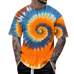 Camisetas Tie Dye Personalizadas OEM para Hombre, Cuello Redondo, 100% Algodón, Talla Grande, Corte Holgado, Cómodas para Verano - Product Image 1