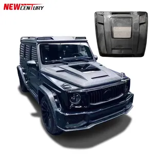 IMP style carbon fiber and transparent glass engine hood for 2018-2023 Mercedes Benz G-Class w464