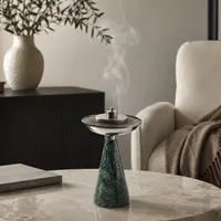 Brûleur à Bakhoor en marbre vert naturel arabe Yinhe AD05072, Mubkhar hautement poli de qualité supérieure, aromatique, toutes saisons, pour la maison