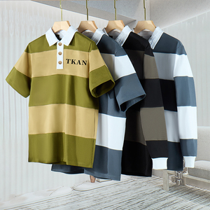 TKAN163 Venta al por mayor Hombre Ropa 260Gsm Peso pesado Rugby Jersey Alta calidad Personalizar Unisex Rayas tradicionales Camisa de punto - Product Image 1